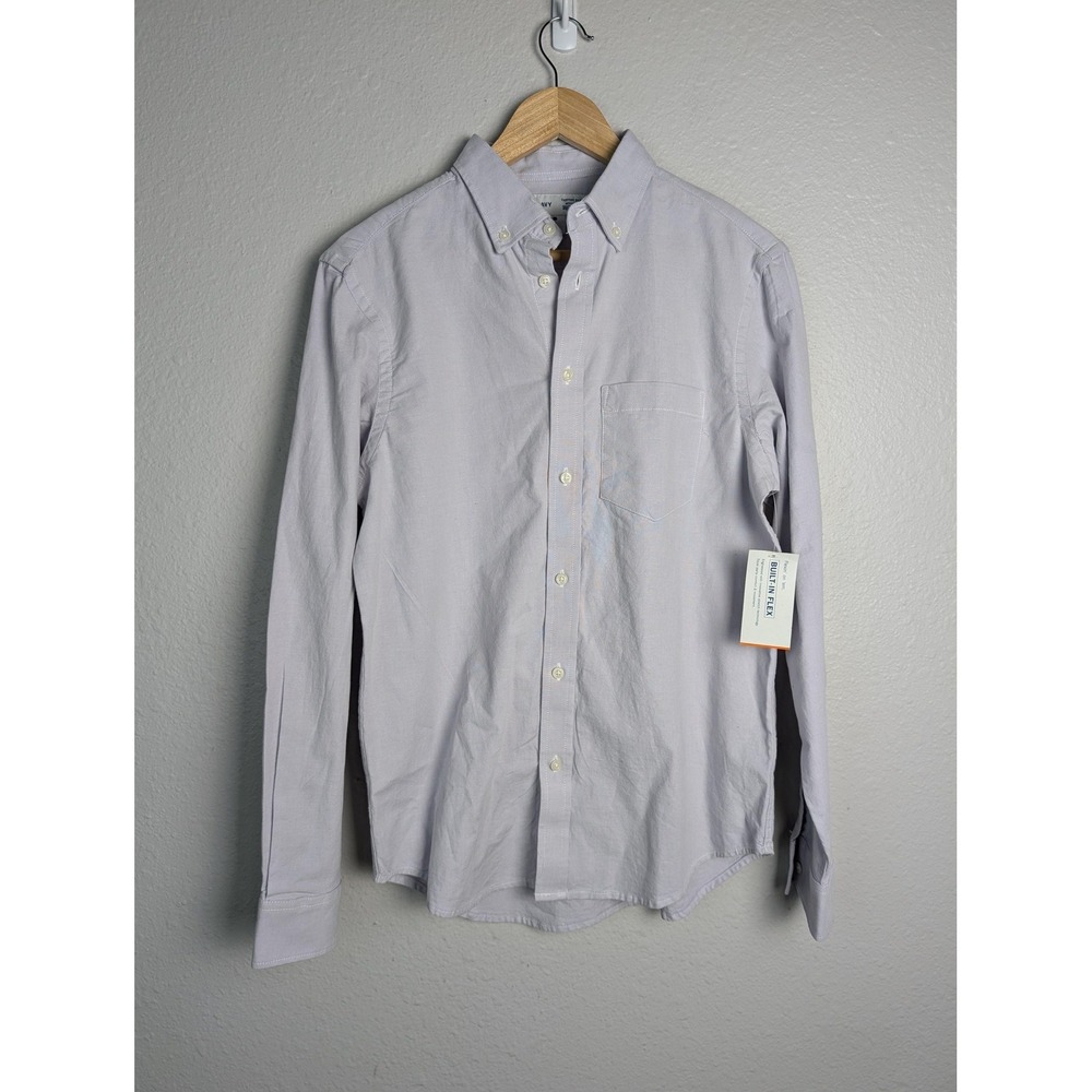 Old Navy Shirt Mens S Purple Long Sleeve Button Up Regular Fit Cotton Spandex